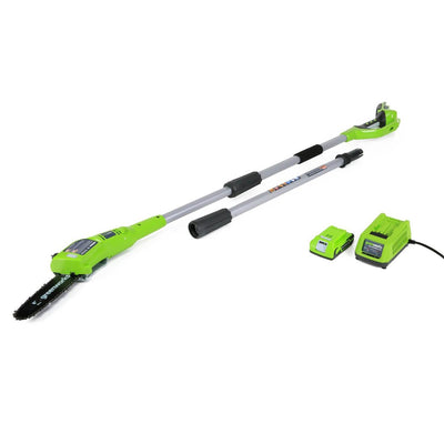 Greenworks 24-Volt 8-Inch Bar Chain Pole Saw + Battery and Charger (Open Box)
