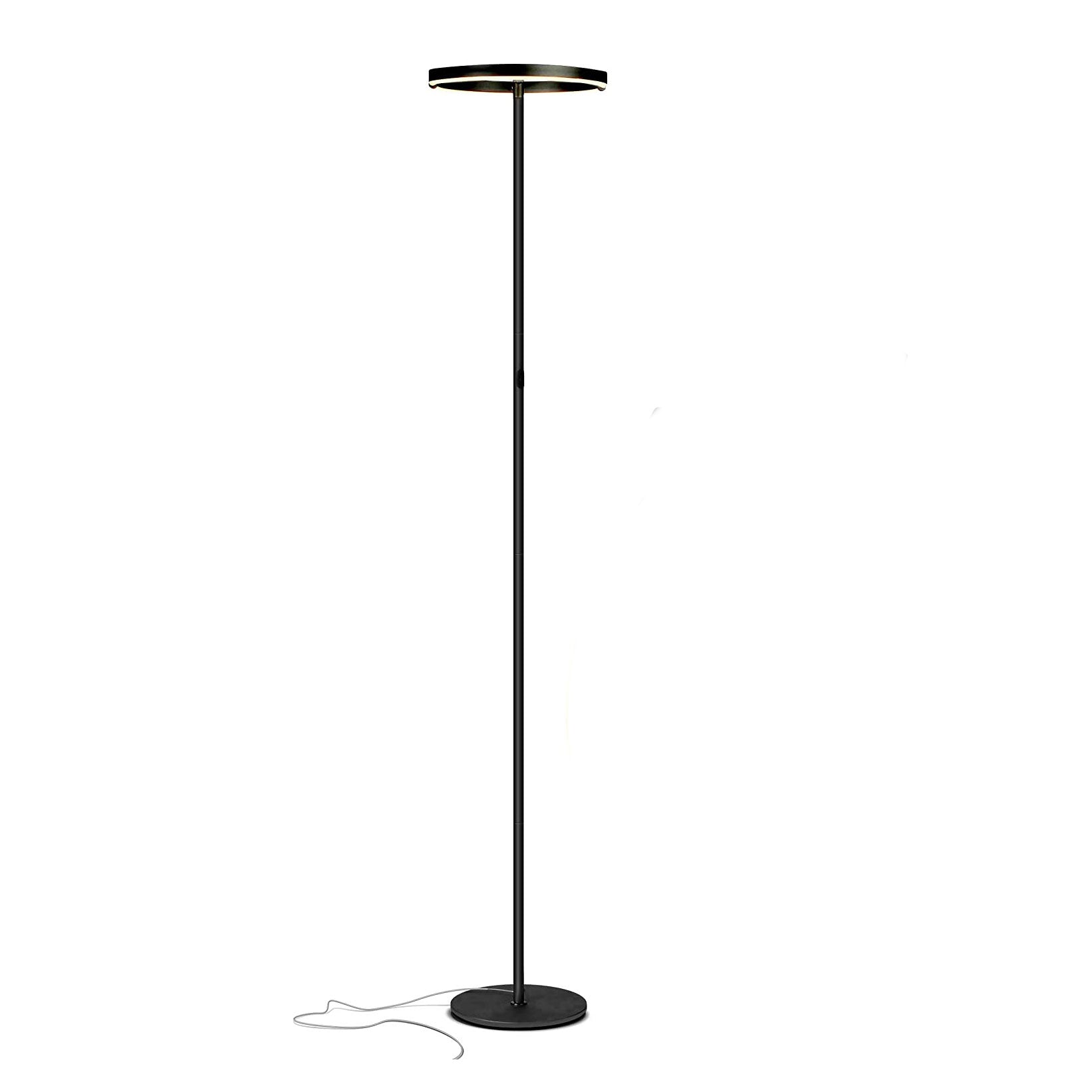Brightech Halo Split LED Bright Standing Floor Lamp, Jet Black Finish (Open Box) - VMInnovations