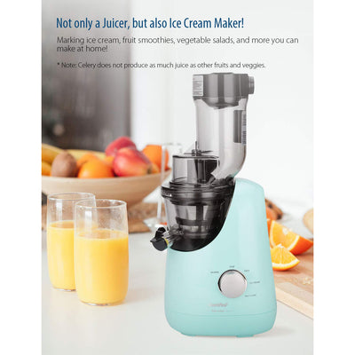 Comfee' BPA Free Juicer Extractor with Ice Cream Maker, Mint Green (For Parts)