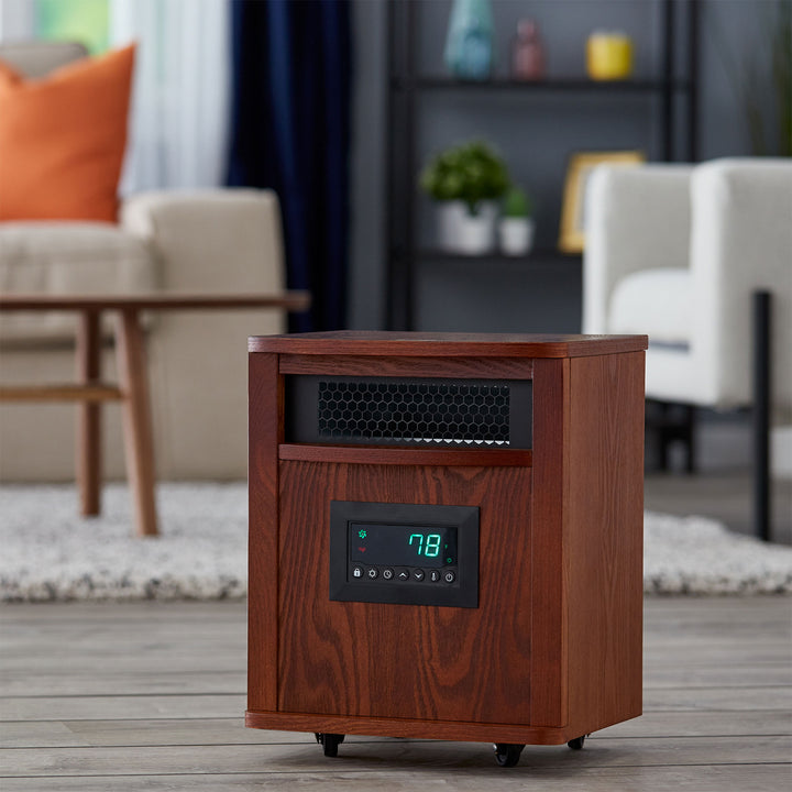 LifeSmart LifePro 6 Element 1500W Infrared Quartz Indoor Space Heater, Brown - VMInnovations