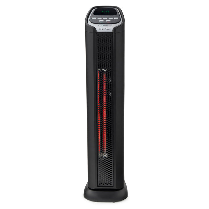 24" 2 Element Quartz Infrared Electric Portable Tower Heater & Fan (Open Box)