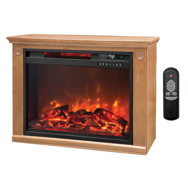 LifeSmart 1500 Watt Large Infrared Quartz Electric Fireplace Heater (Open Box)