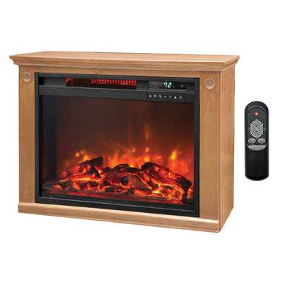 LifeSmart LifePro 1500W Portable Electric Infrared Quartz Indoor Fireplace