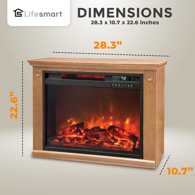 LifeSmart 1500 W Portable Electric Infrared Quartz Fireplace Heater (Used) - VMInnovations