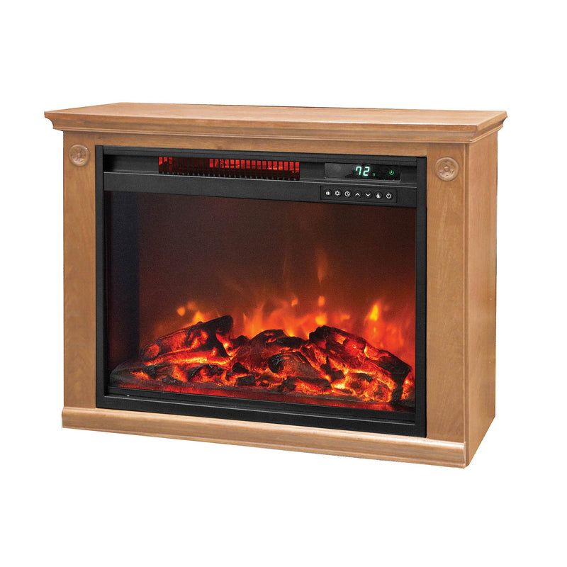 LifeSmart 1500 W Portable Electric Infrared Quartz Fireplace Heater (Open Box)