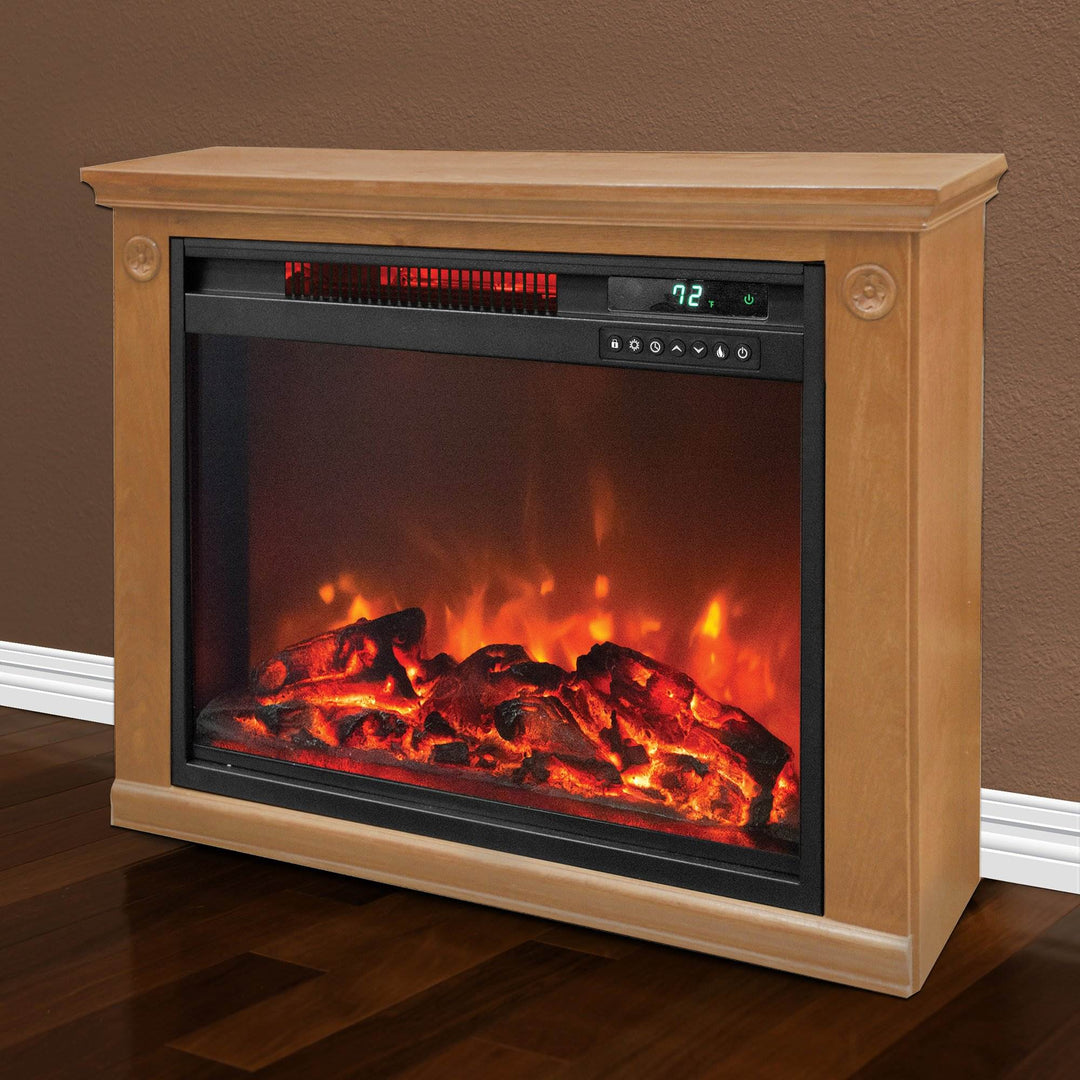 LifeSmart LifePro 1500W Portable Electric Infrared Quartz Indoor Fireplace