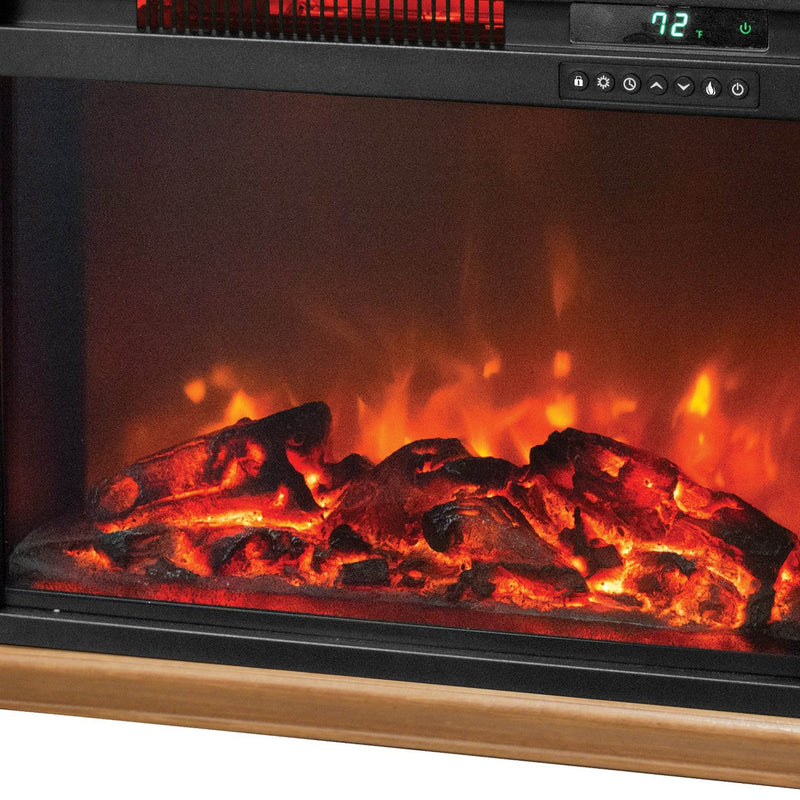 LifeSmart 1500 Watt Large Infrared Quartz Electric Fireplace Heater (Open Box)