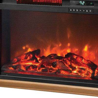 LifeSmart 1500 W Portable Electric Infrared Quartz Fireplace Heater (Open Box)