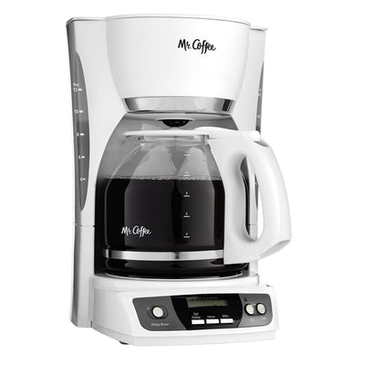 Mr. Coffee Digital 12 Cup Programmable Coffee Machine Maker, White (Used)