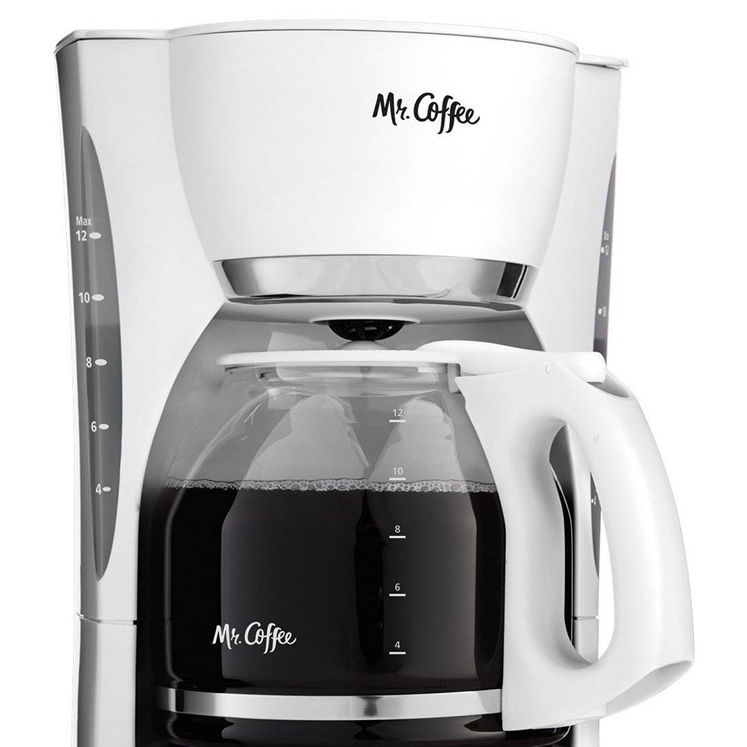 Mr. Coffee Simple Brew 12-Cup White Coffee Maker, Refurbished (Open Box)
