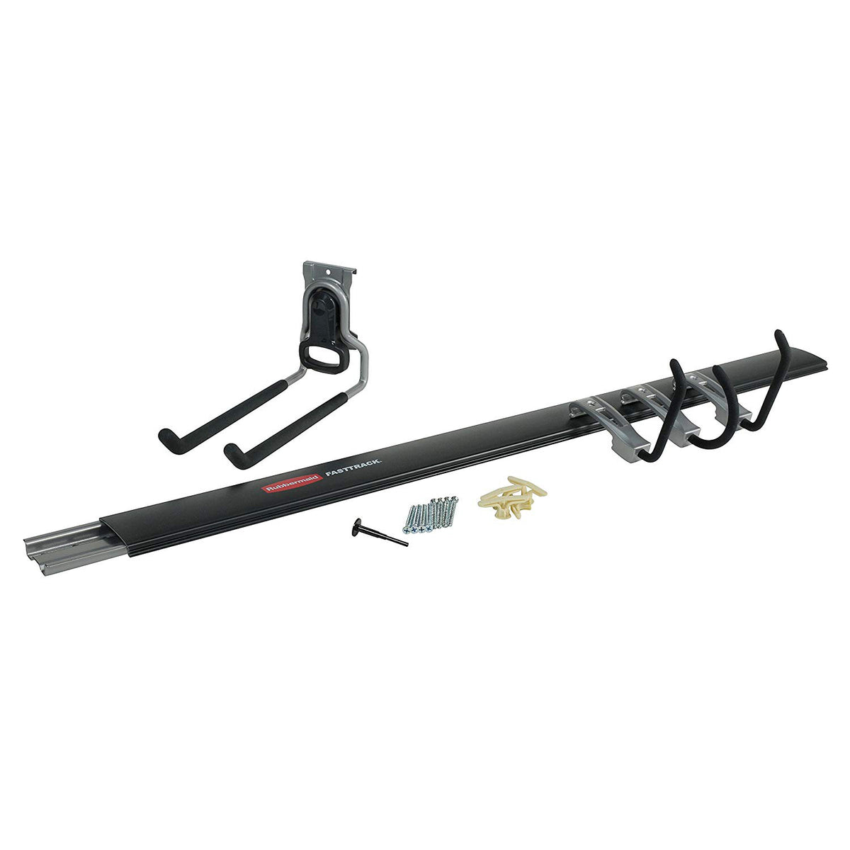 Rubbermaid FastTrack Garage Storage System 5 Piece Rail and Hook Kit (2 Pack)