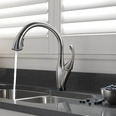 Delta Addison Single Handle Kitchen Faucet, Arctic Stainless (Open Box)