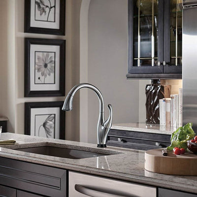 Delta Addison Single Handle Kitchen Faucet, Arctic Stainless (Open Box)