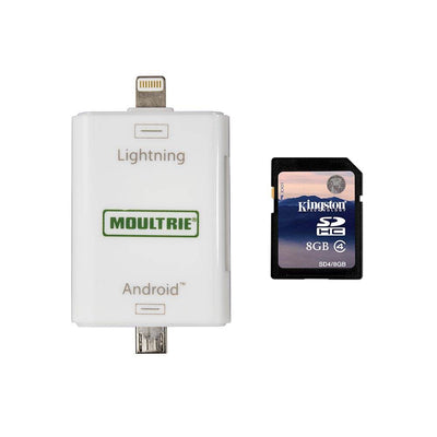 Moultrie Smart Phone SD All File Format Card Reader + 8GB Kingston SD Card