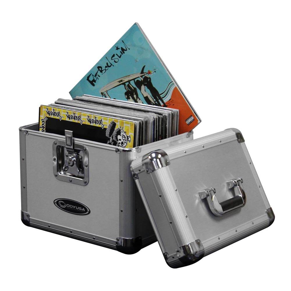 Odyssey KROM Transport Case for 70, 12 Inch Vinyl Records, Silver (2 Pack) - VMInnovations