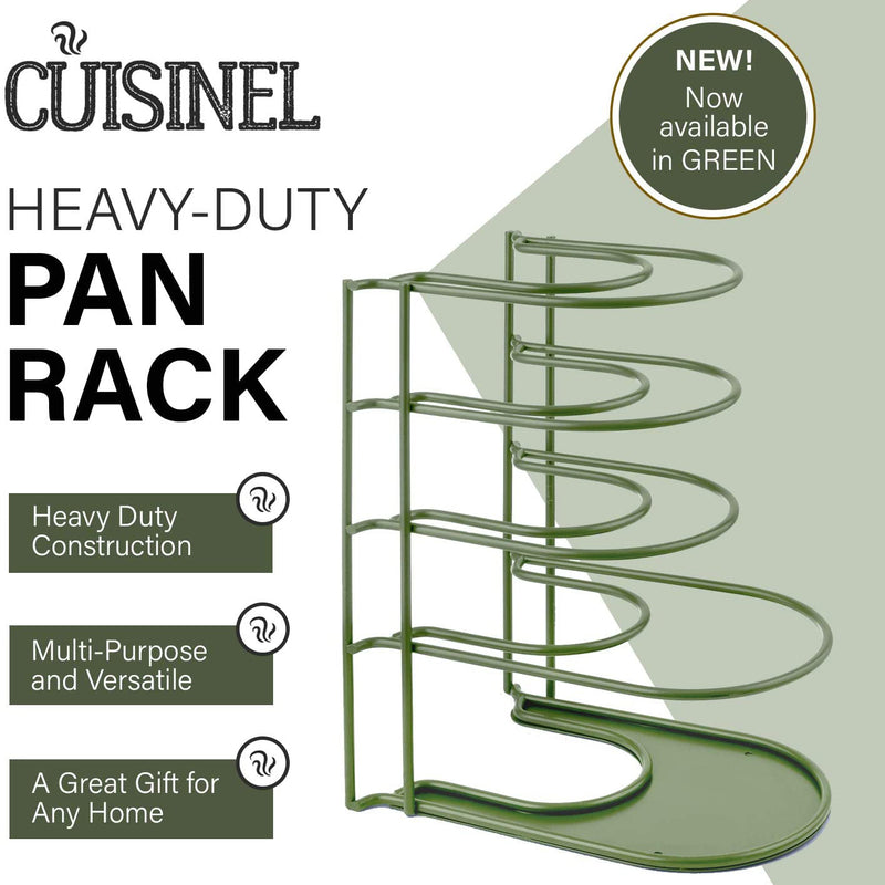 Cuisinel 12.2 In Extra Large 5 Pan & Pot Organizer 5 Tier Rack, Green (Open Box)