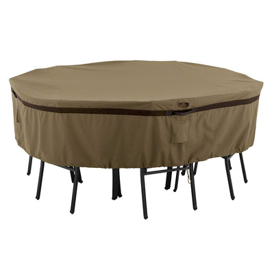 Classic Accessories Hickory 70 Inch Round Patio Table & Chair Set Cover, Medium