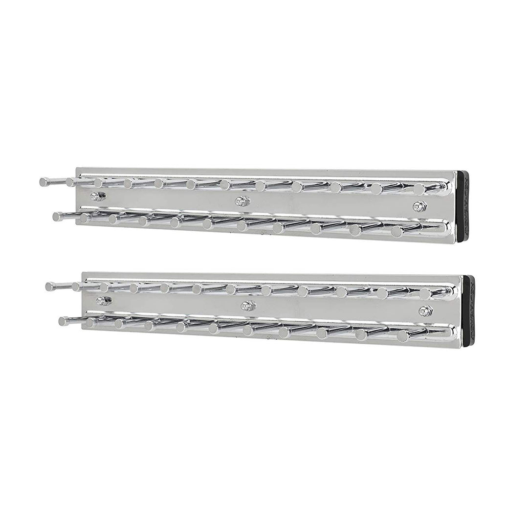 Rev-A-Shelf TRC-12CR 12-Inch Side Mount Extending Tie Rack, Chrome (2 Pack)