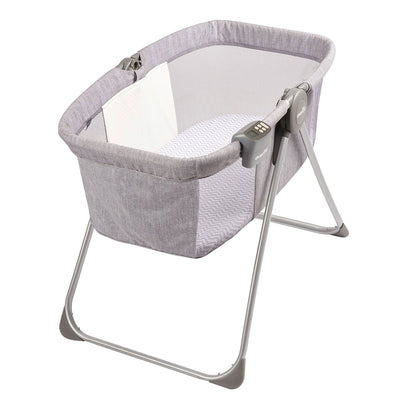 Evenflo Loft Portable Bassinet Crib with Bluetooth Speaker, Chevron Melange Gray