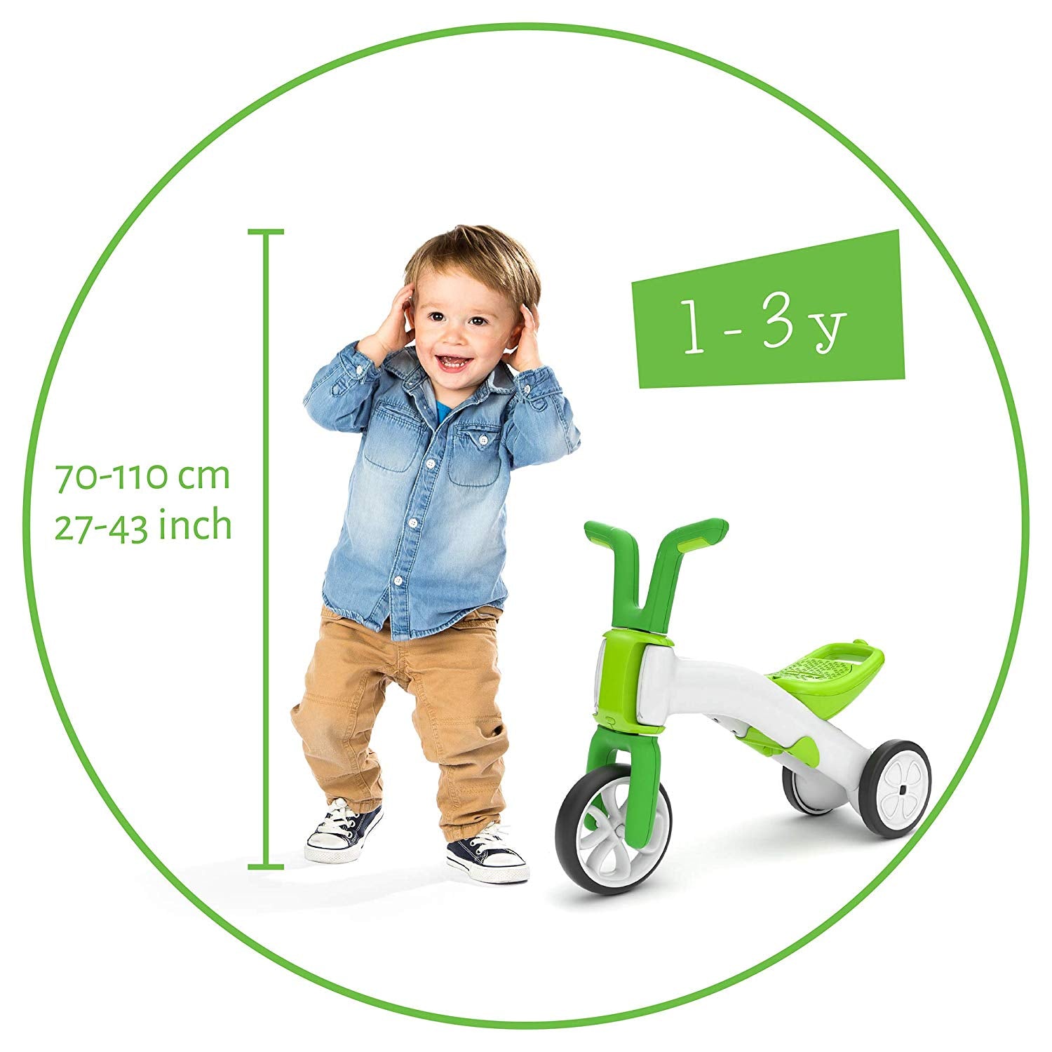 Chillafish Bunzi Childrens Gradual Balance 2 in 1 Tricycle Bike, Lime (Open Box) - VMInnovations