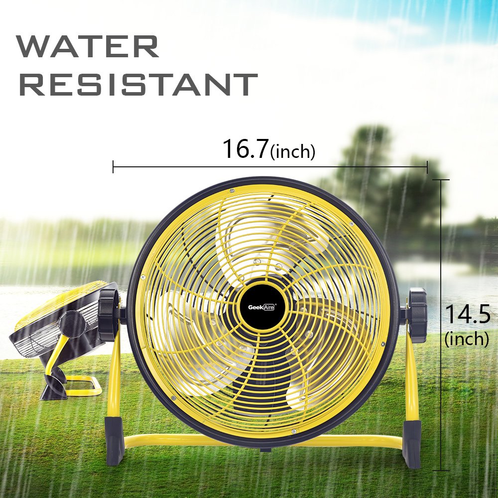 Geek Aire Outdoor Floor Fan 12" Cordless Variable Speed Rechargeable (4 Pack) - VMInnovations