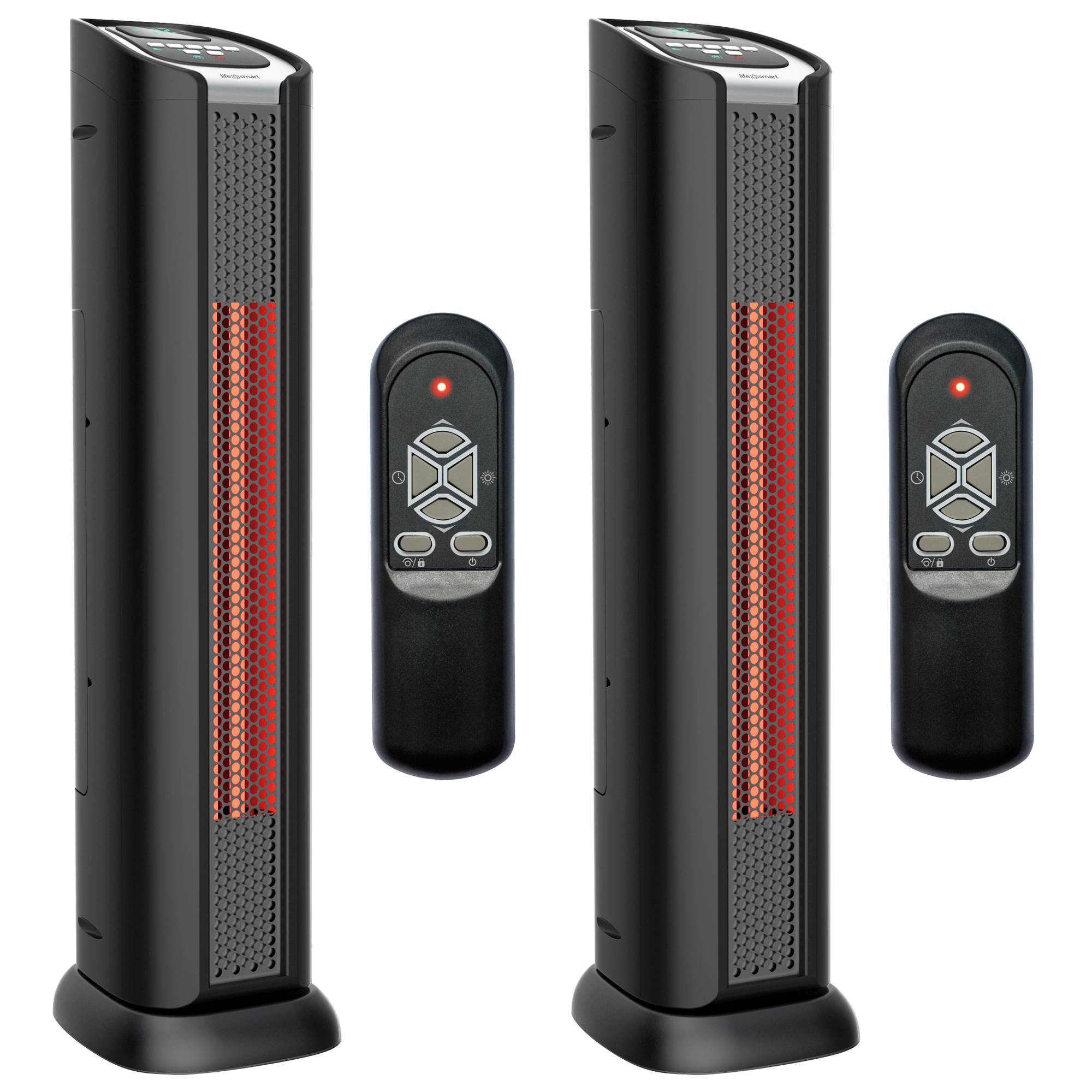 Lifesmart PCHT1053US 2 Element Infrared Portable Tower Space Heater Fan (2 Pack) - VMInnovations
