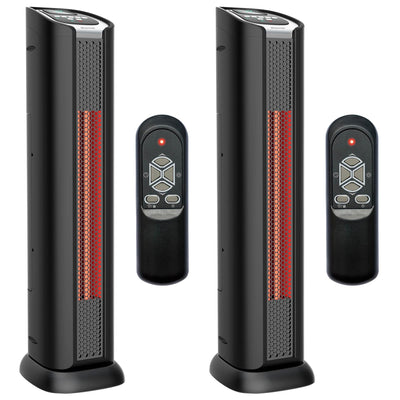 Lifesmart PCHT1053US 2 Element Infrared Portable Tower Space Heater Fan (2 Pack) - VMInnovations