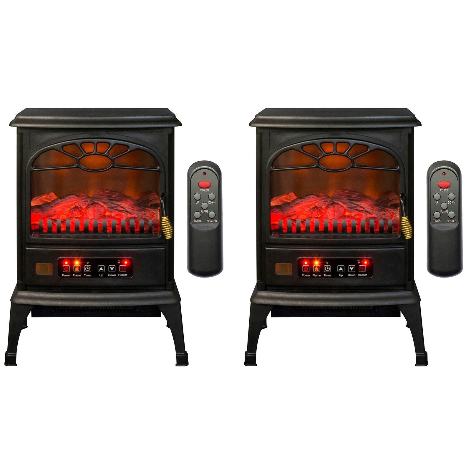 LifeSmart 1500W Large Room 3-Sided Mobile Electric Infrared Stove Heaters (Pair) - VMInnovations