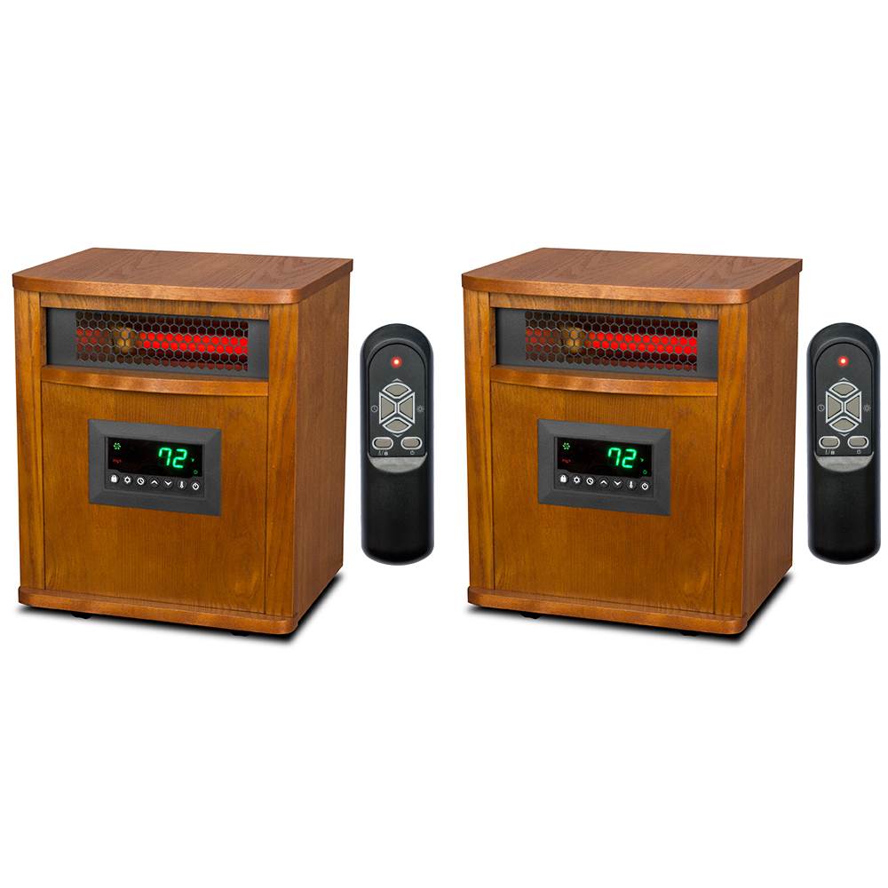 Lifesmart 6 Element 1500W Electric Infrared Quartz Indoor Space Heater, (2 Pack) - VMInnovations