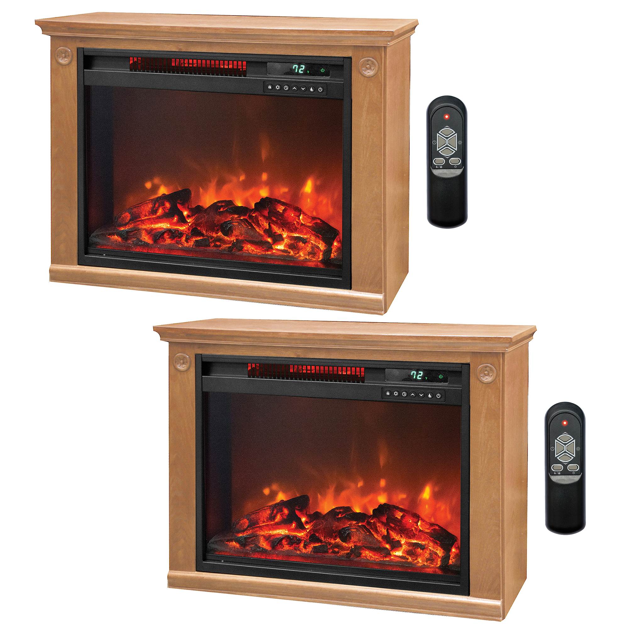 Lifesmart 3 Element Quartz Infrared Electric Portable Fireplace Heaters (Pair) - VMInnovations