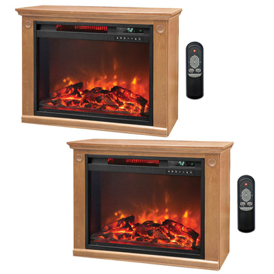 Lifesmart 3 Element Quartz Infrared Electric Portable Fireplace Heaters (Pair) - VMInnovations