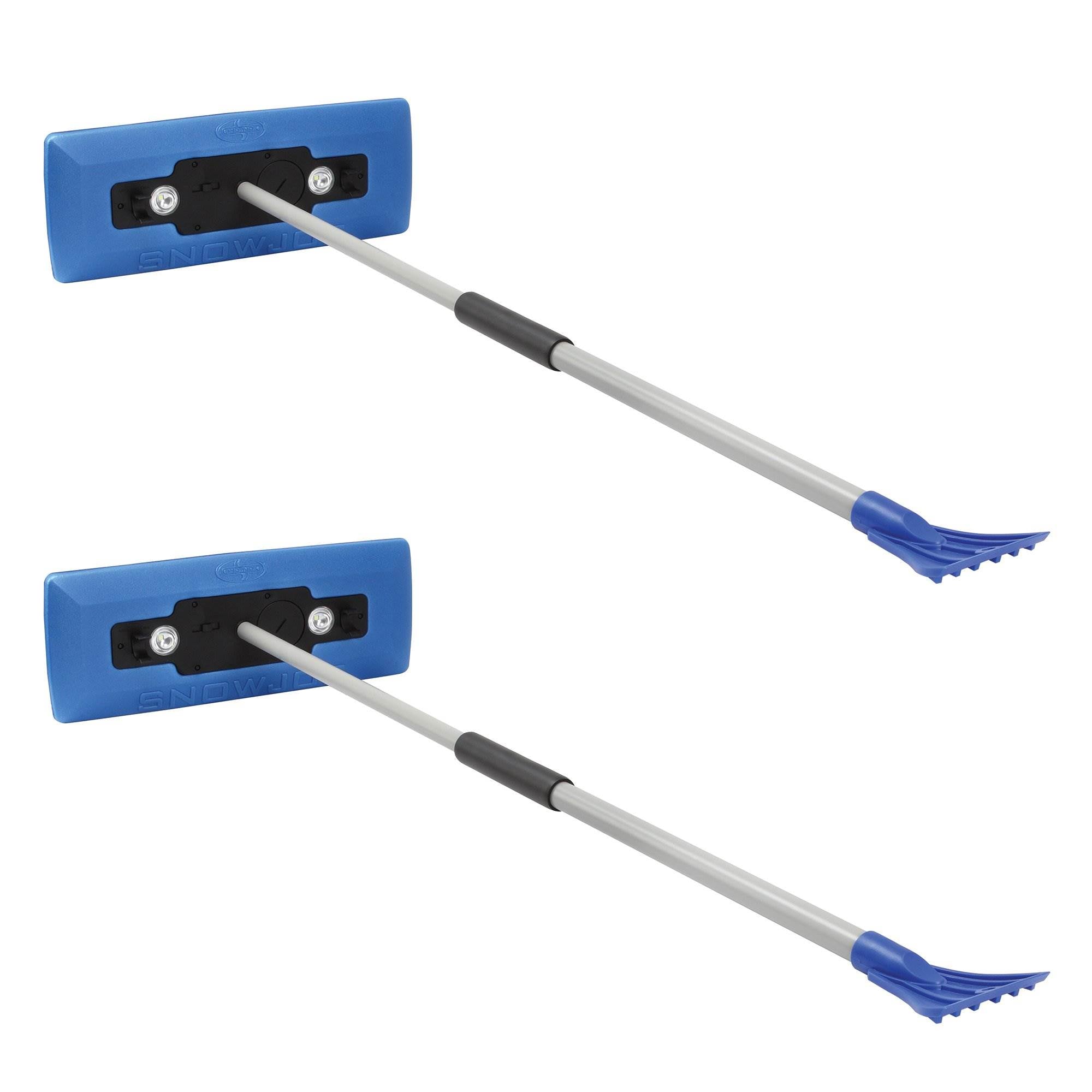 Snow Joe Illum-n-Broom LED Lighted 4-in-1 Snow Broom + Ice Scraper (2 Pack)
