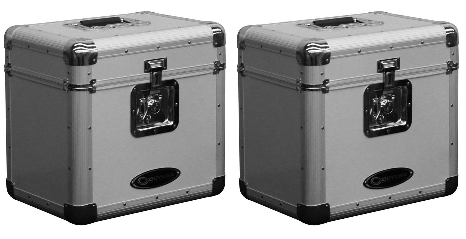 Odyssey KROM Stacking Transport Case for 70, 12 Inch Vinyl LPs, Silver (2 Pack) - VMInnovations