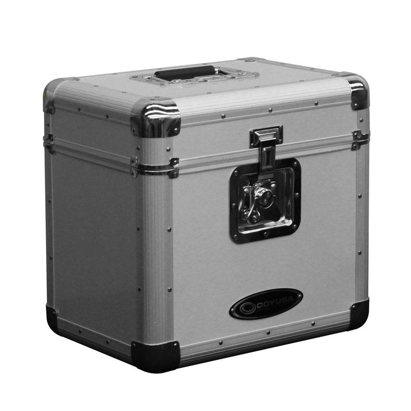 Odyssey KROM Stacking Transport Case for 70, 12 Inch Vinyl LPs, Silver (2 Pack)