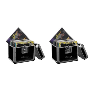 Odyssey KROM Stacking Transport Case for 70, 12 Inch Vinyl LPs, Black (2 Pack) - VMInnovations