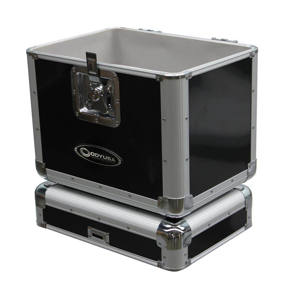 Odyssey KROM Stacking Transport Case for 70, 12 Inch Vinyl LPs, Black (2 Pack) - VMInnovations