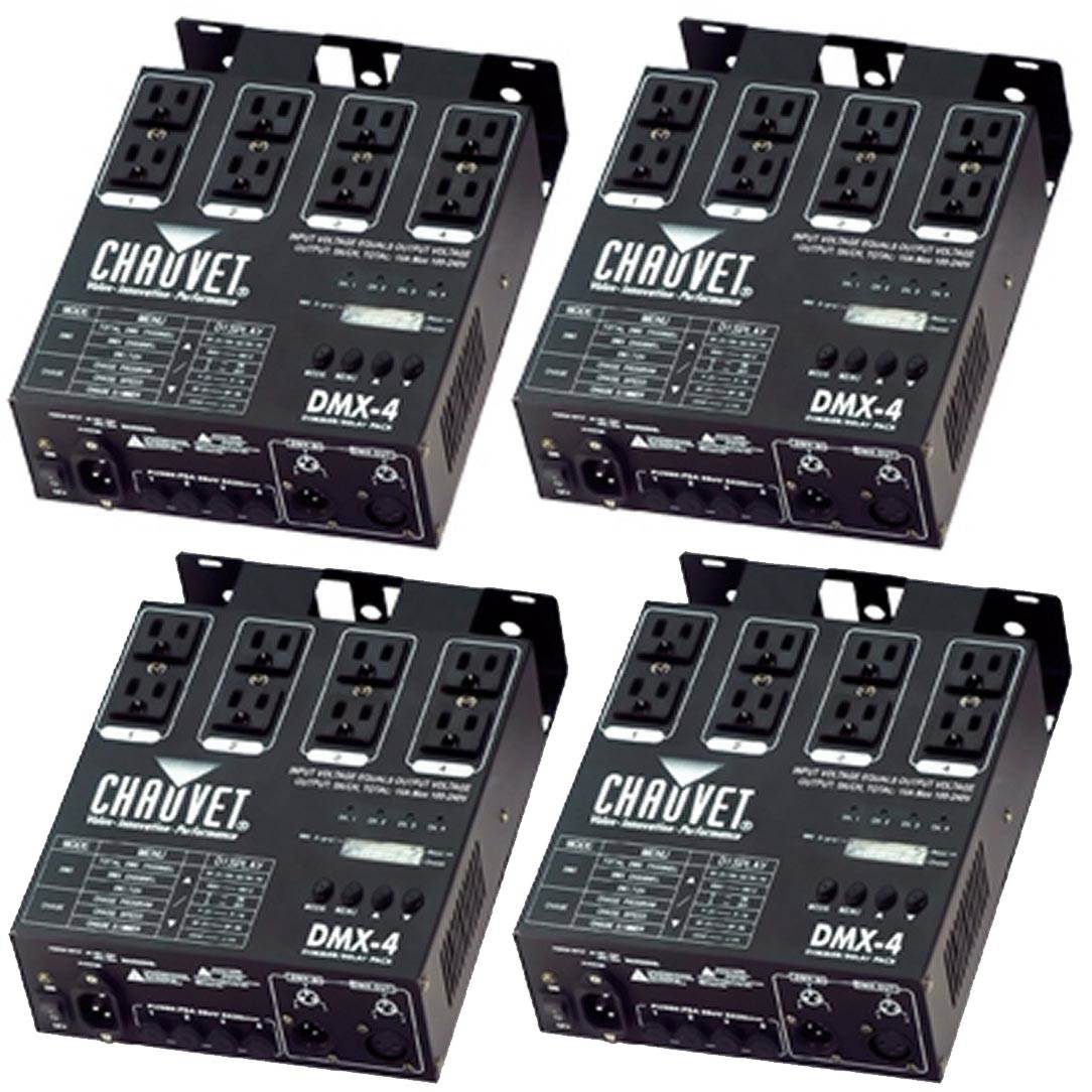 Chauvet 4 Channel DJ Dimmer/Switch Relay Pack Light Controller (4 Pack) DMX-4