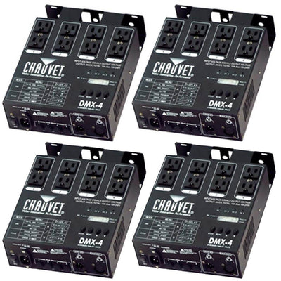 Chauvet 4 Channel DJ Dimmer/Switch Relay Pack Light Controller (4 Pack) DMX-4