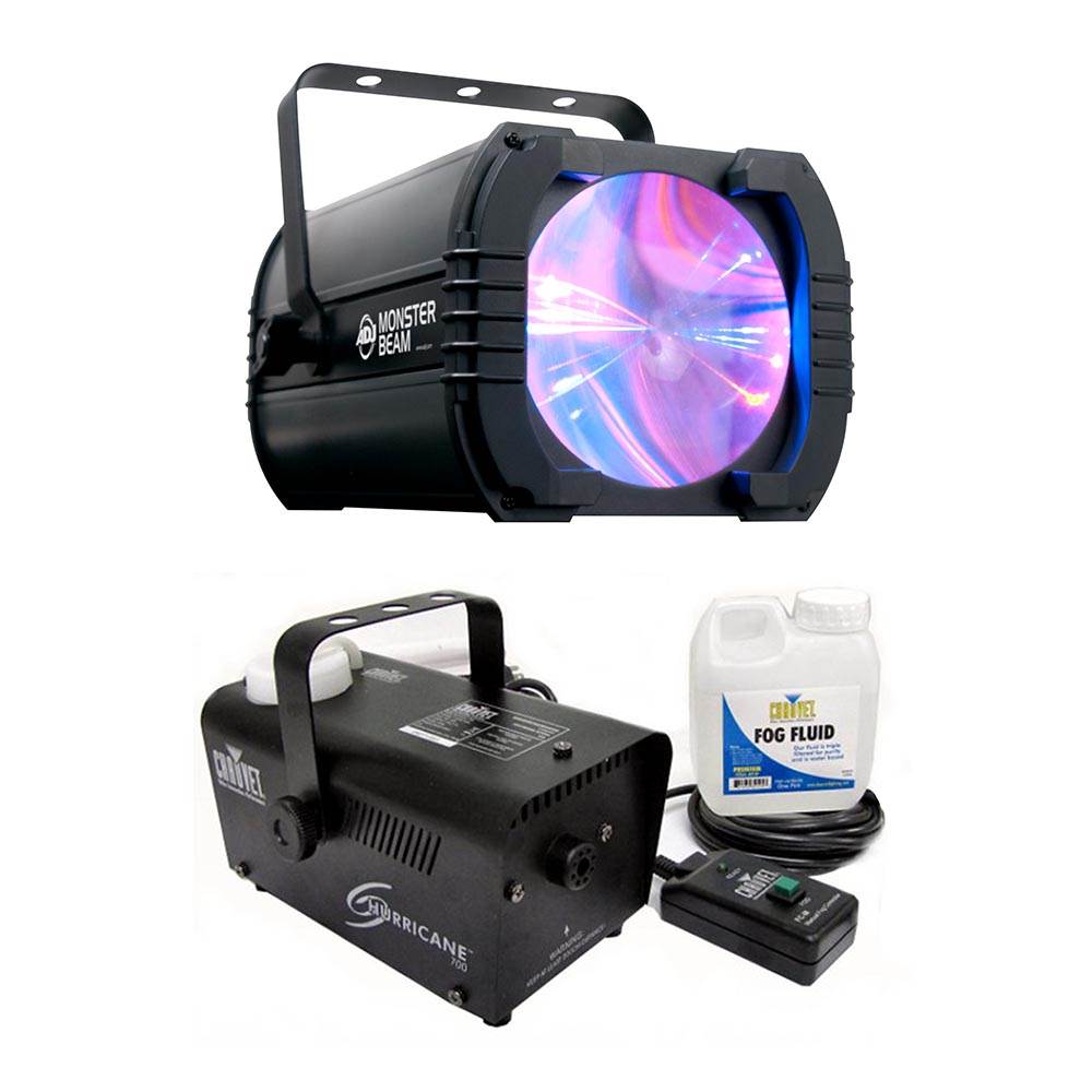 American DJ Monster Beam RGBAW LED DMX Moonflower Light + Fog Smoke Machine