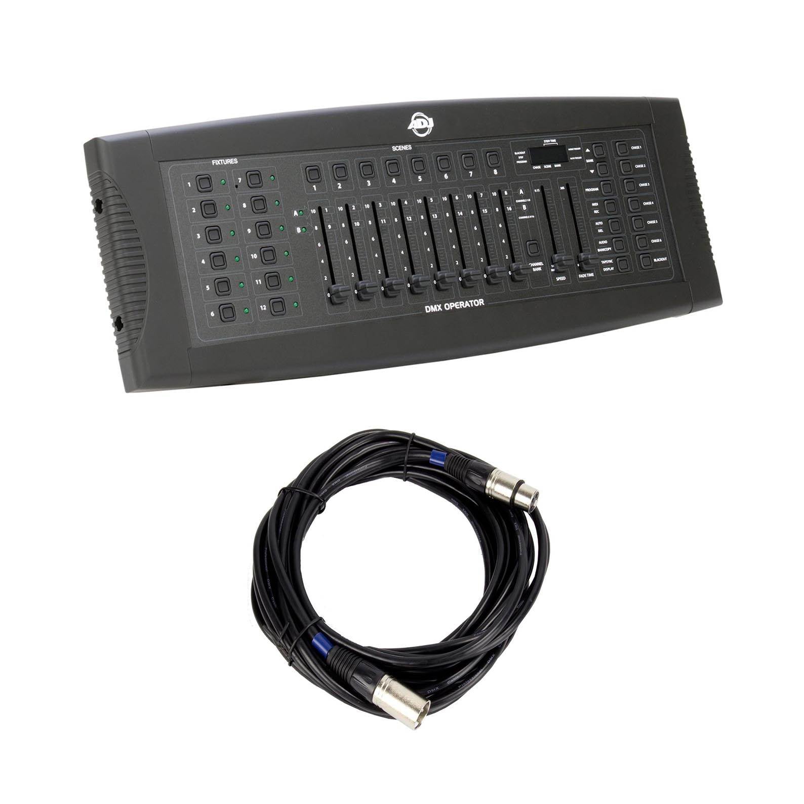 American DJ DMX Lighting Operator Controller Board and Chauvet 25 Foot DMX Cable