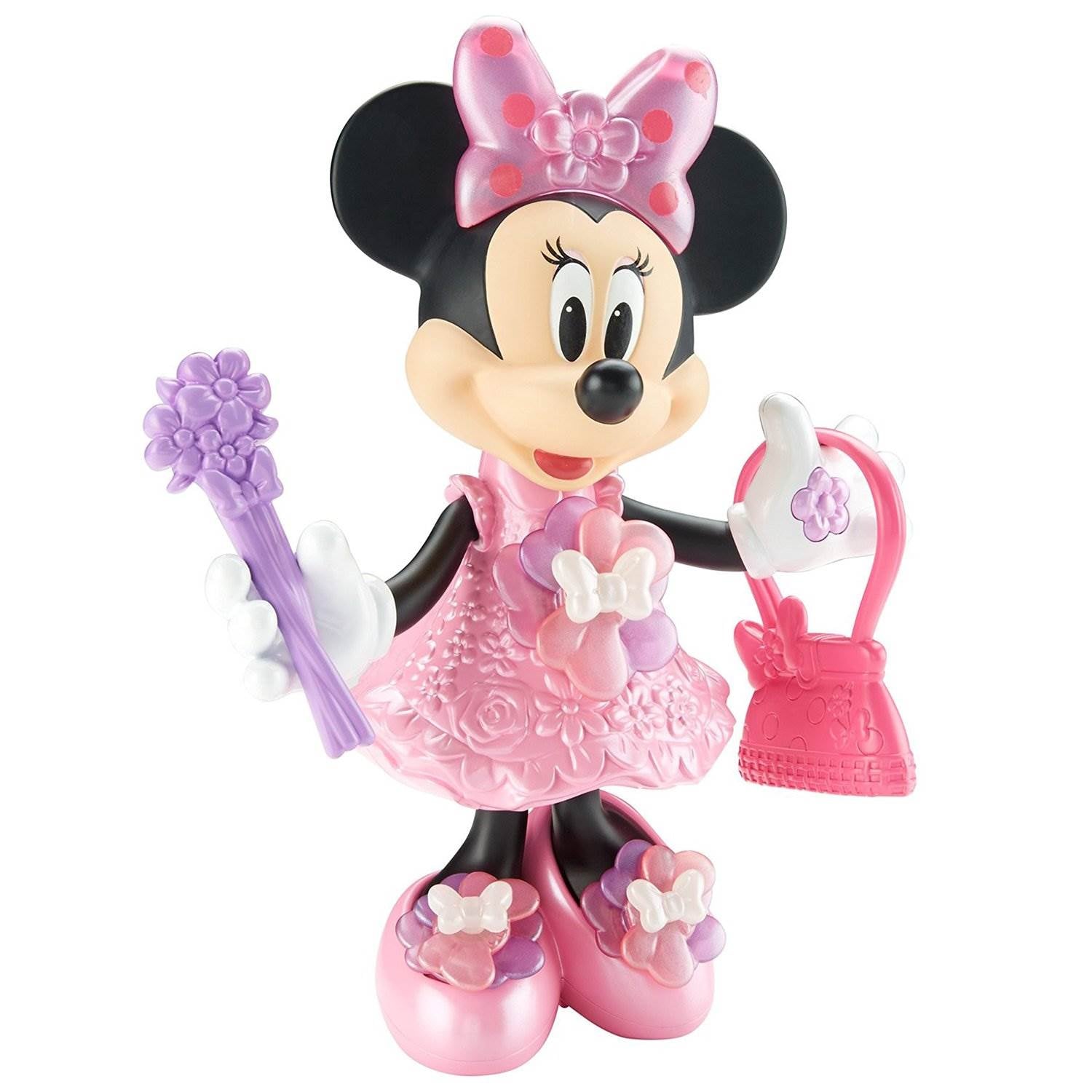 Fisher Price Disney 10" Singing Minnie Mouse Bloomin' Bows Minnie Doll (Used)