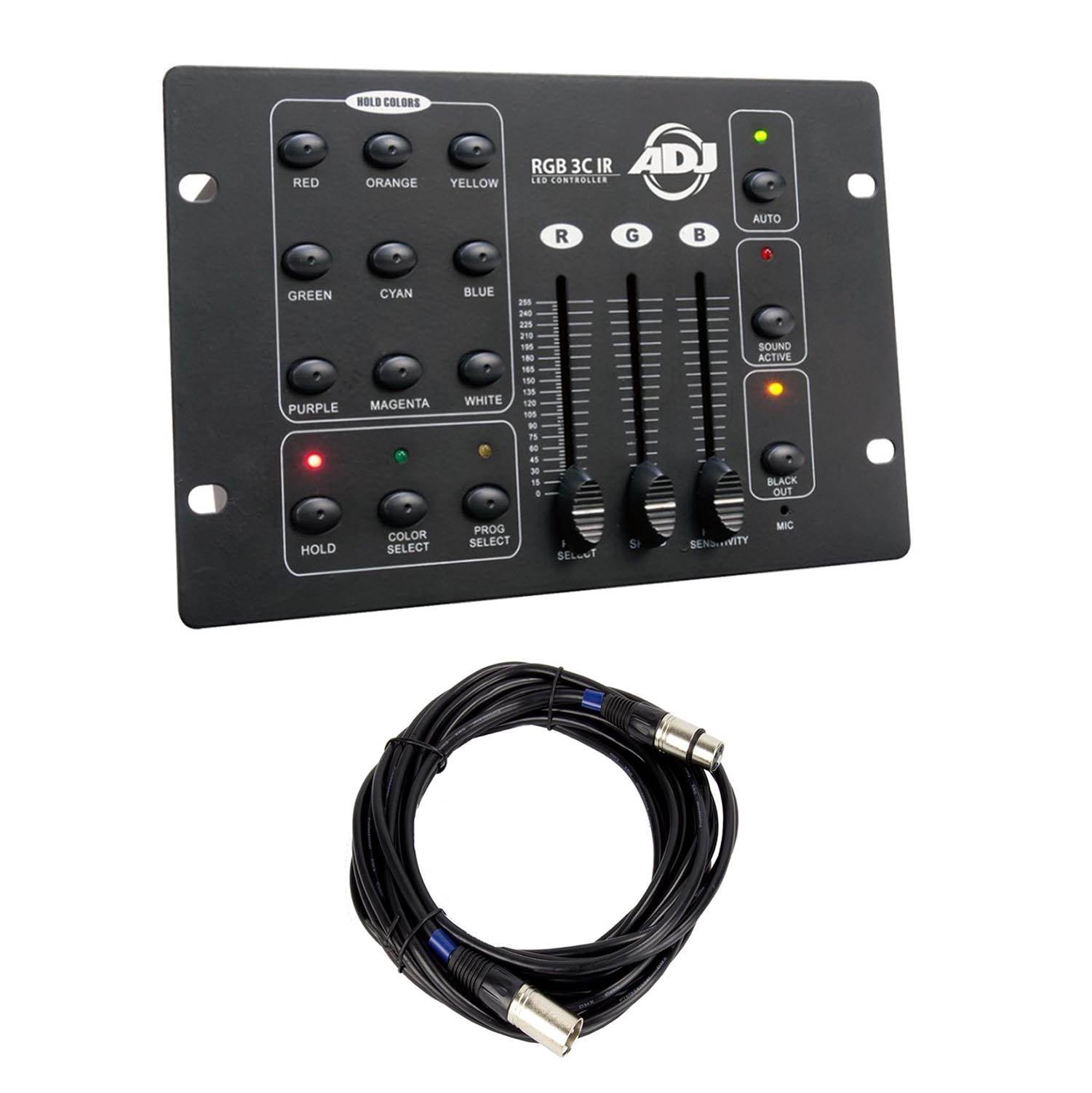 American DJ 3-Channel RGB LED Effect DMX Light Controller and 25 Foot DMX Cable