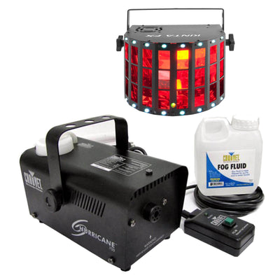 Chauvet DJ Fog Machine w/ Fog Fluid and Remote + Kinta FX Multi-Effect LED Light