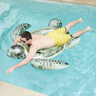 Intex Realistic Sea Turtle Inflatable Ride-On Pool Float with Handles (Used)