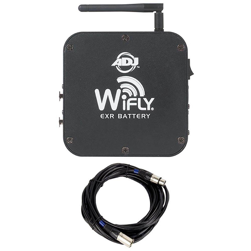 American DJ WiFLY EXR Wireless DMX Battery Transceiver and 25 Foot DMX Cable