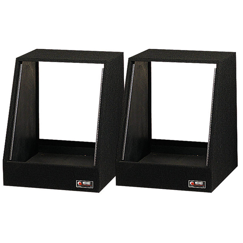 Odyssey 12 Spaces 12U Angled Face Open Back Carpeted Studio Rack (2 Pack) CRS12