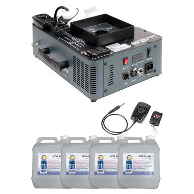 ADJ Fog Fury Jett Fog Machine w/LEDs, Remote Control & 4 Liter Fog Fluid, 4-Pack