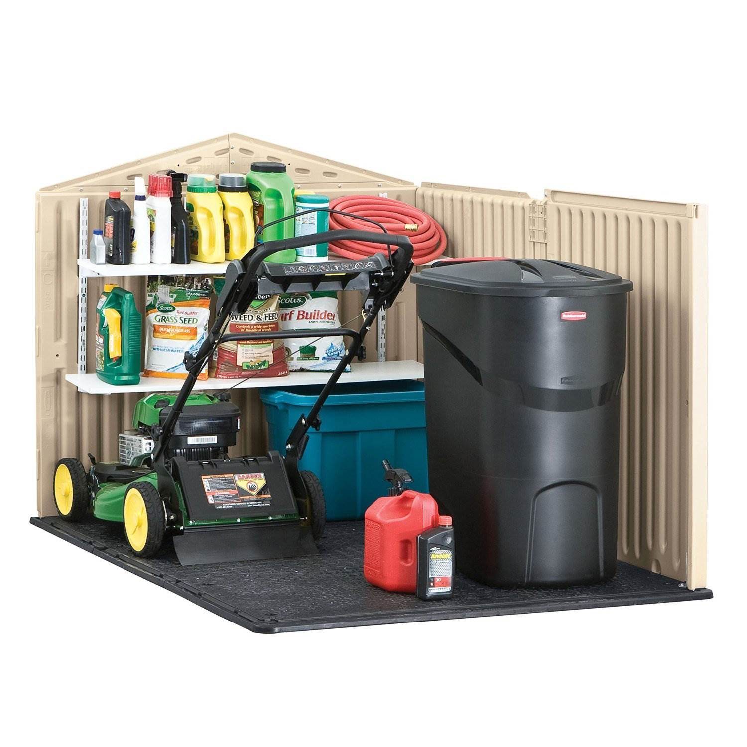 Rubbermaid 96 Cubic Feet Low-Profile Slide Lid Storage Shed | 1800005 (Open Box)
