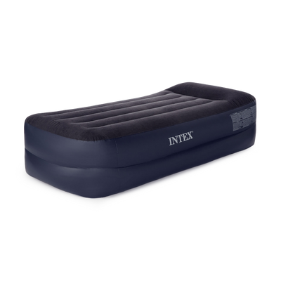 Intex Dura-Beam Pillow Rest Airbed Mattress w/ Fiber-Tech Built-In Pump, Twin