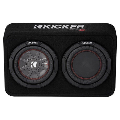 Kicker 600W Dual 8” 2-Ohm Slim Subwoofer Sealed Enclosure, Certified Refurbished